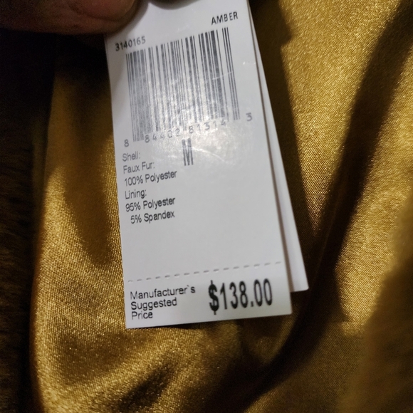 Philosophy faux fur light green/gold jacket size M teddy jacket - Picture 4 of 9